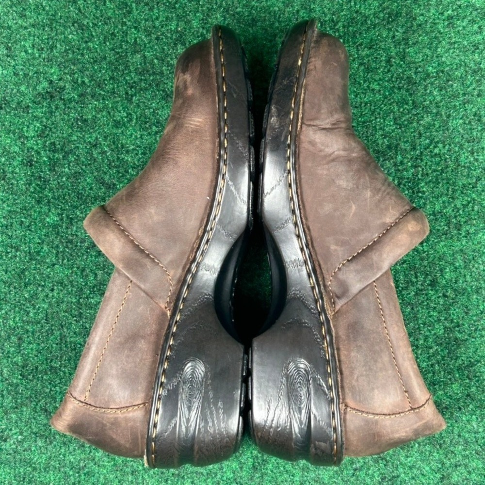 B.O.C. Born Concept Brown Leather Clogs Slip On Platform Shoes Womens 11M C45723 - Picture 7 of 9